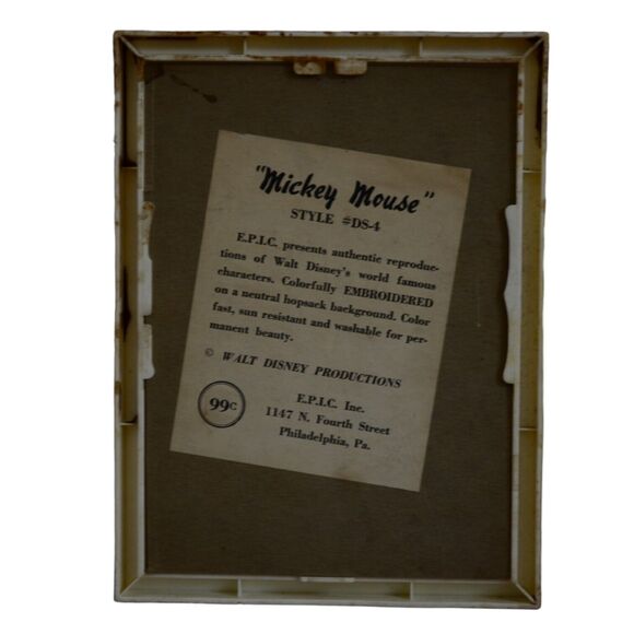 VTG Walt Disney 1960s Donald Duck Hopsack Embroidery Framed 5 7/8"x8" READ! - Picture 6 of 7